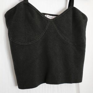 Madewell Corset Detail Top / Knit Crop / Black